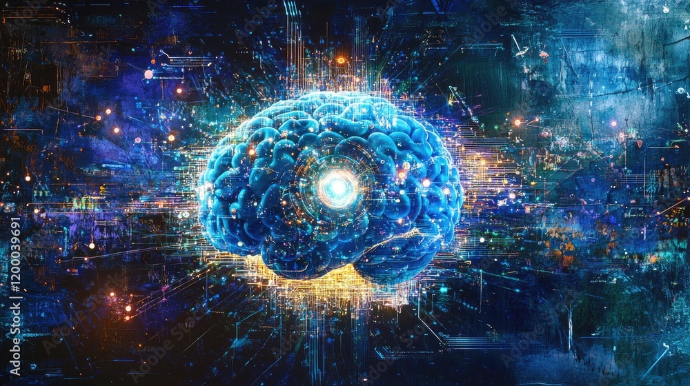 Poster Digital Brain Neural Network Artificial Intelligence