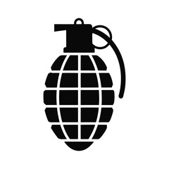 Grenade vector flat icon isolated on white background