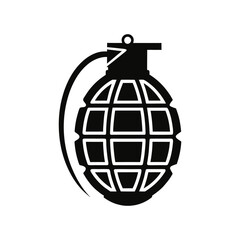 Hand grenade silhouette vector icon