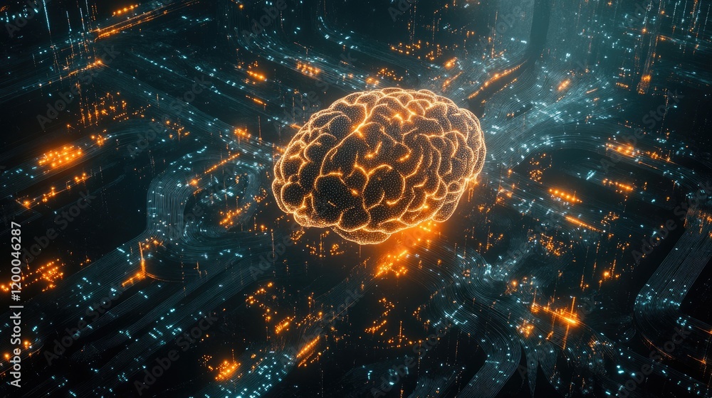Poster Digital Brain Network Illuminated Circuitry Pathways