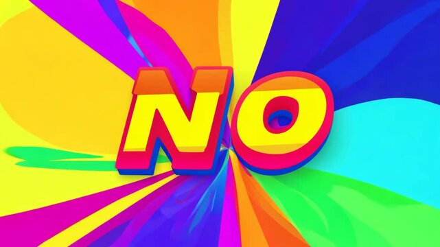 Colorful swirling background with the word no appearing in the center.