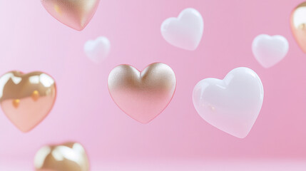 Hearts on a pink background