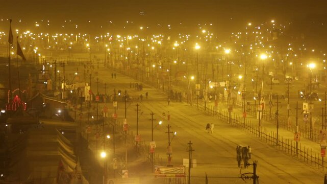 Camp In The Night, Maha Kumbh Mela, Allahabad, India