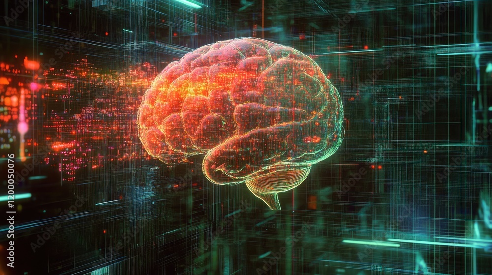 Aufkleber Digital Brain Network Data Processing System