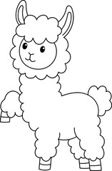 alpaca outline illustration