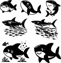 Majestic Shark Silhouette in Ocean