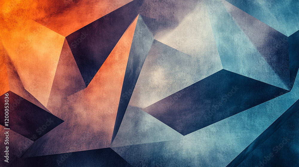 Poster abstract geometric shapes in contrasting colors create a vibrant visual experience