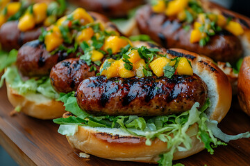 grilled sausages on a grill