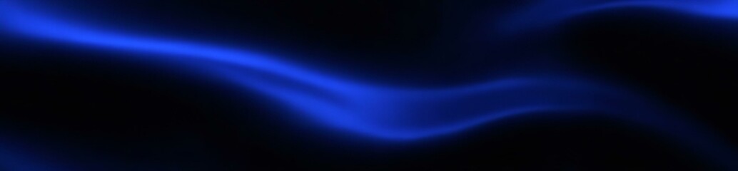 Silk satin fabric. Navy blue color. Abstract dark elegant background with space for design. Soft wavy folds. Drapery. Gradient. Light lines. Shiny. Shimmer. Glow.Template. Wide banner.