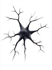 Intricate Abstract Representation of a Neuron with Detailed Branches