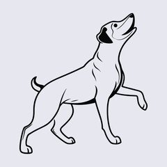 Happy Cartoon Dog Line Art Playful Puppy Illustration