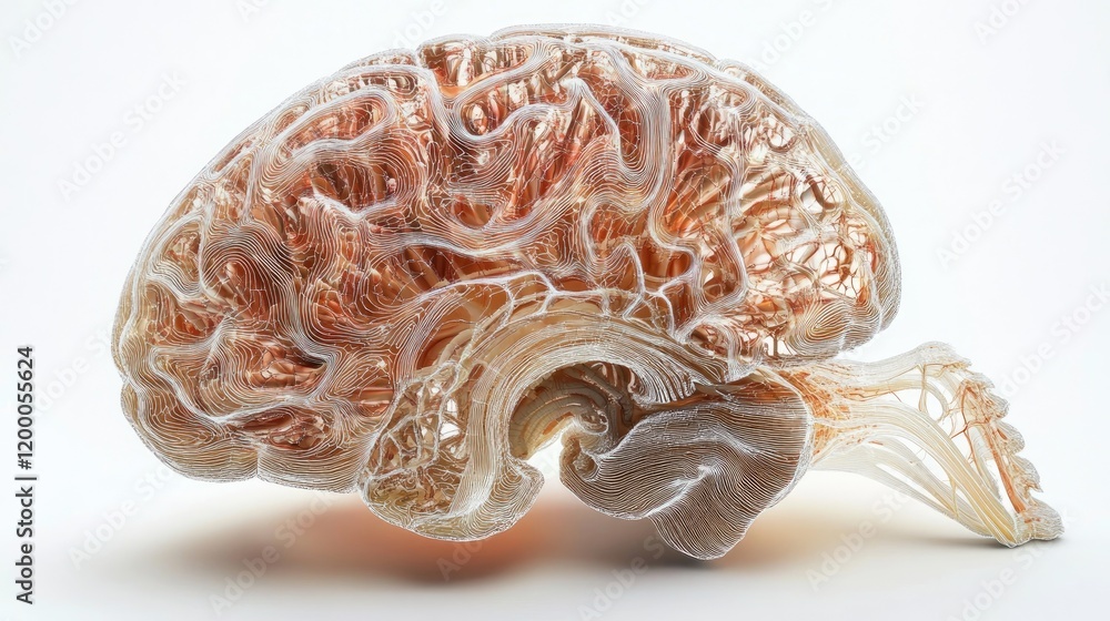 Poster intricate network of the human brain structure