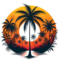 palm tree PNG for t shirt design 