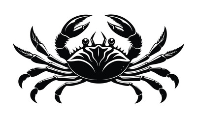 Black Crab Silhouette Ocean Creature, Aquatic Animal