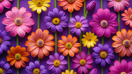 Fototapeta premium Abstract background with 3d flowers
