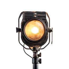 Vintage Illuminating Spotlight on White Background