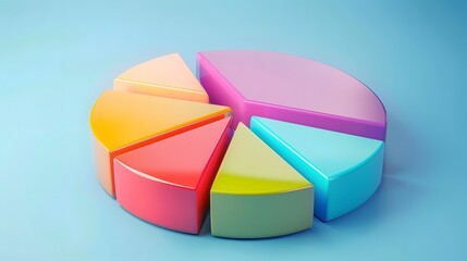 colorful pie chart representing structured sales data with clarity and visual appeal. generative ai