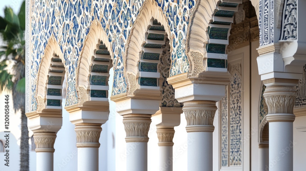 Poster ornate columns and arches architectural detailing