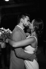 newlyweds at a wedding of sparklers