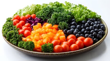 Mixed Healthy Foods with Fresh Ingredients on a Plate