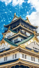 Osaka Castle, Symbol of Traditional Japanese Architecture in a Digital Network, Osaka, Japan