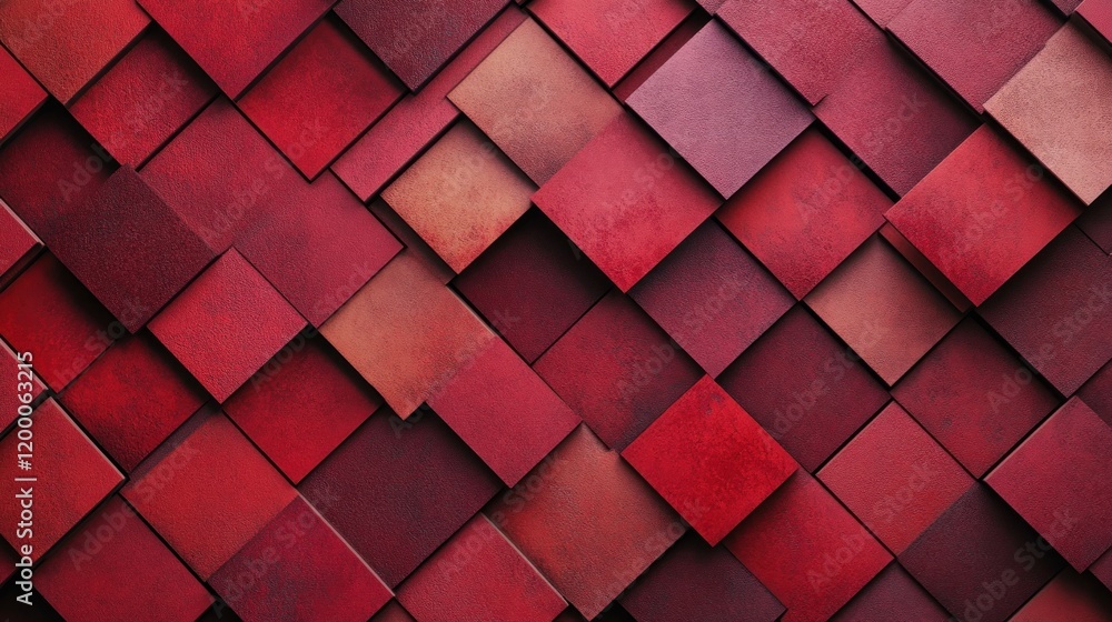 Poster abstract red square tile pattern background.