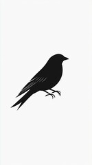 Create a sleek minimalistic sparrow logo icon isolated on a white background