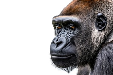 Gorilla Isolated on White Background.