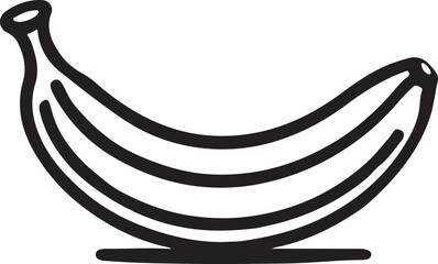 Silhouette vector of a banana, symbolizing tropical fruit, health, and nature. Perfect for food, wellness, and eco-friendly designs or branding projects.