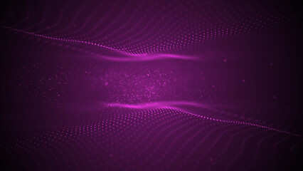 Purple abstract background with moving dots