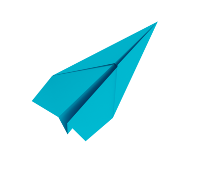 Ambition and target concept with paper plane. 3d rendering