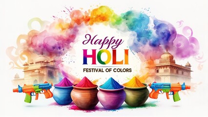 colorful background for color festival of India celebration greetings.