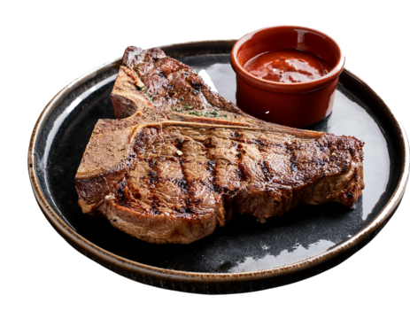 grilled T-Bone steak  isolated on transparent background