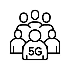 5th generation icon, 5th generation line art - simple line art of 5th generation, perfect for 5th generation logos and icons and themed design 