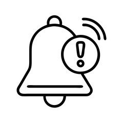 Obraz premium alert ringing icon, alert ringing line art - simple line art of alert ringing, perfect for alert ringing logos and icons and themed design 
