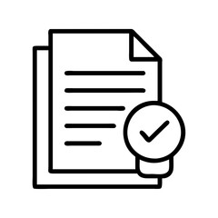 approved documents icon, approved documents line art - simple line art of approved documents, perfect for approved documents logos and icons and themed design 