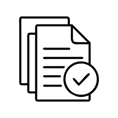 approved documents icon, approved documents line art - simple line art of approved documents, perfect for approved documents logos and icons and themed design 