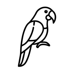 ara parrot icon, ara parrot line art - simple line art of ara parrot, perfect for ara parrot logos and icons and themed design 
