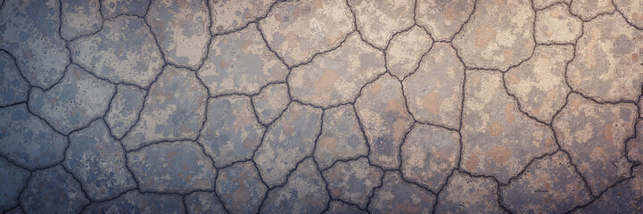 Obraz premium Cracked dry earth with muted tones and subtle texture 
