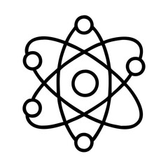 atoms icon, atoms line art - simple line art of atoms, perfect for atoms logos and icons and themed design 