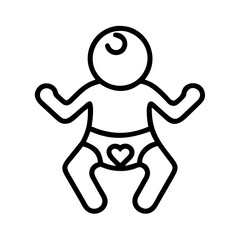 baby icon, baby line art - simple line art of baby, perfect for baby logos and icons and themed design 