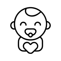 baby icon, baby line art - simple line art of baby, perfect for baby logos and icons and themed design 