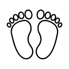 baby feet icon, baby feet line art - simple line art of baby feet, perfect for baby feet logos and icons and themed design 