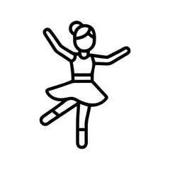 ballerina icon, ballerina line art - simple line art of ballerina, perfect for ballerina logos and icons and themed design 