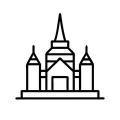 bangkok icon, bangkok line art - simple line art of bangkok, perfect for bangkok logos and icons and themed design 
