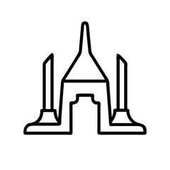 bangkok icon, bangkok line art - simple line art of bangkok, perfect for bangkok logos and icons and themed design 