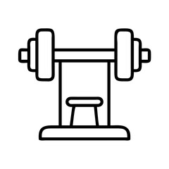Fototapeta premium barbell bodybuilding icon, barbell bodybuilding line art - simple line art of barbell bodybuilding, perfect for barbell bodybuilding logos and icons and themed design 