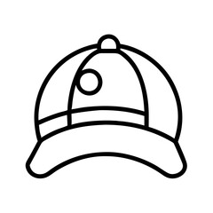 baseball hat icon, baseball hat line art - simple line art of baseball hat, perfect for baseball hat logos and icons and themed design 
