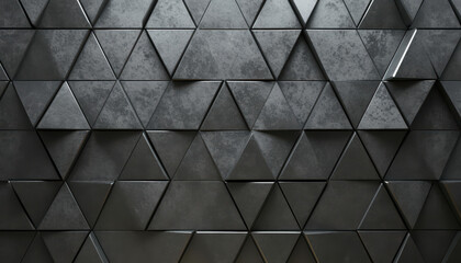 Abstract dark, black, triangular background, corrosion texture, polygonal pattern