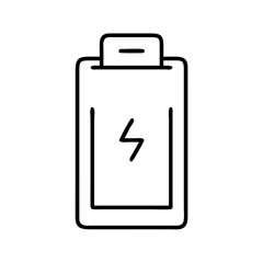 battery icon, battery line art - simple line art of battery, perfect for battery logos and icons and themed design 